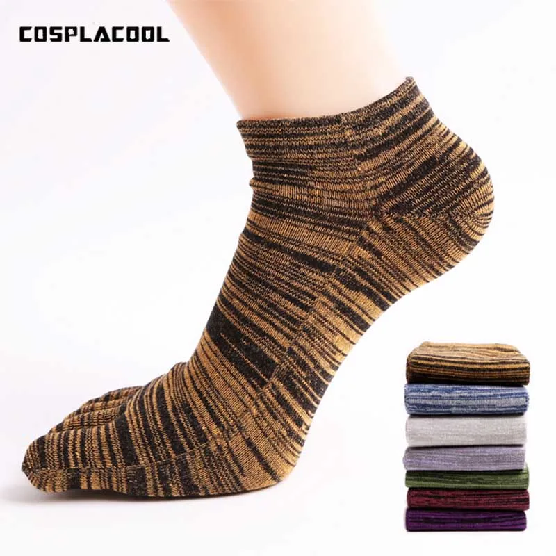 

[COSPLACOOL]7 Colors Men Practical Casual Cotton Anklet Five Finger Socks Men Fashion Toe Breathable Soft Calcetines Hombre