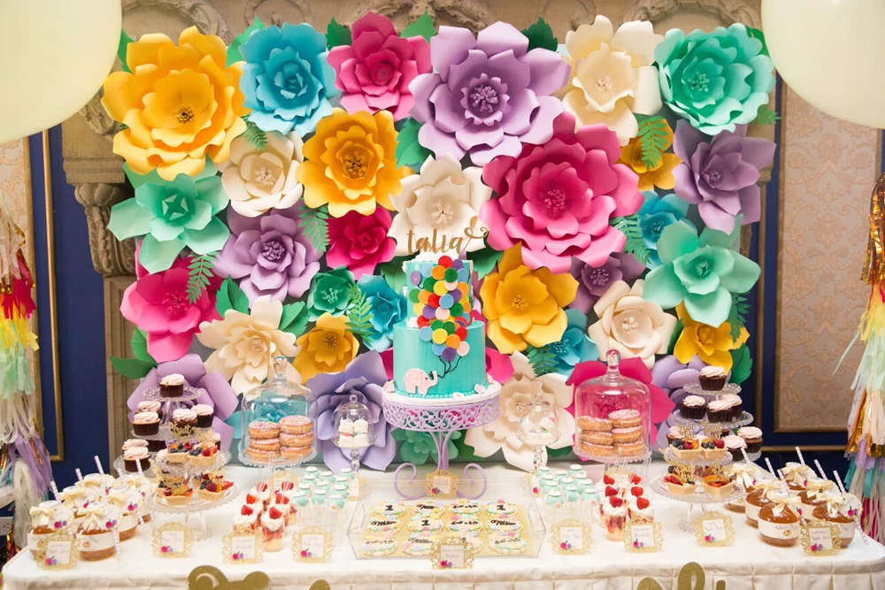 35 шт гигантские бумажные цветы и лесф для принцессы День Рождения Декор фото