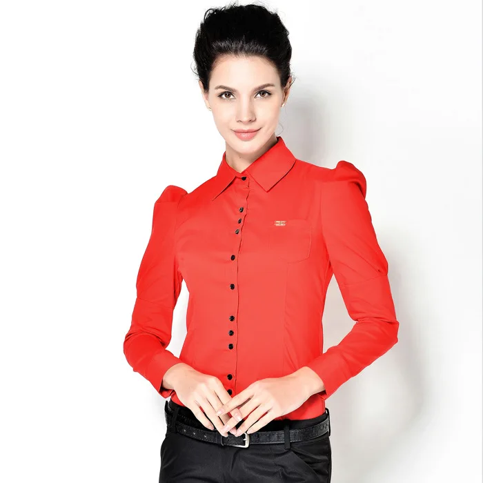 2017 женские блузки рубашка Топ офисная Летняя женская одежда с длинным рукавом