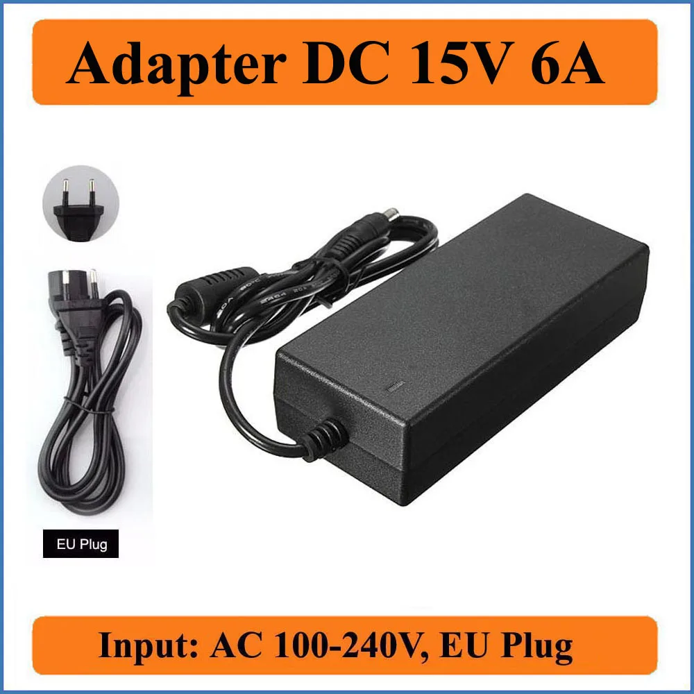 15V 6A штепсельная вилка европейского стандарта AC DC адаптер Высокое качество IC