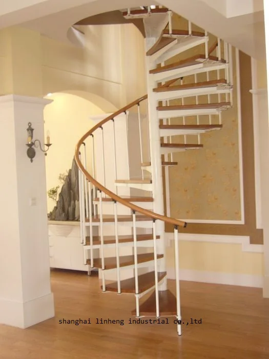 chinese cheap indoor steel-wood spiral staircase manufacturers, stairs for small spaces