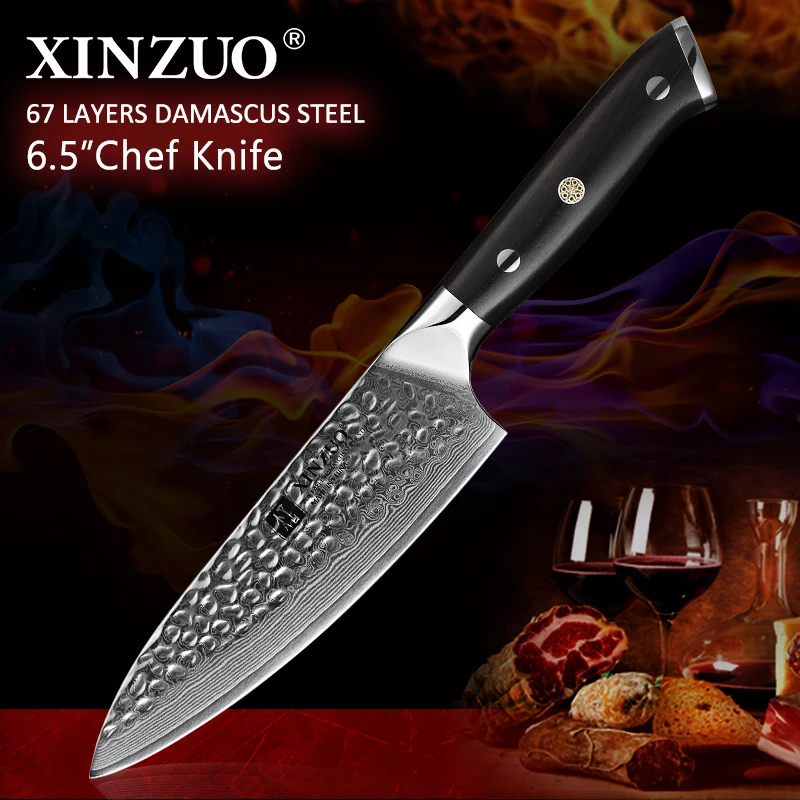 XINZUO 6," дюймовый нож шеф-повара 67 слоев японской дамасской стали кухонный нож абсолютно нож для очистки овощей/фруктов с ручкой из черного дерева