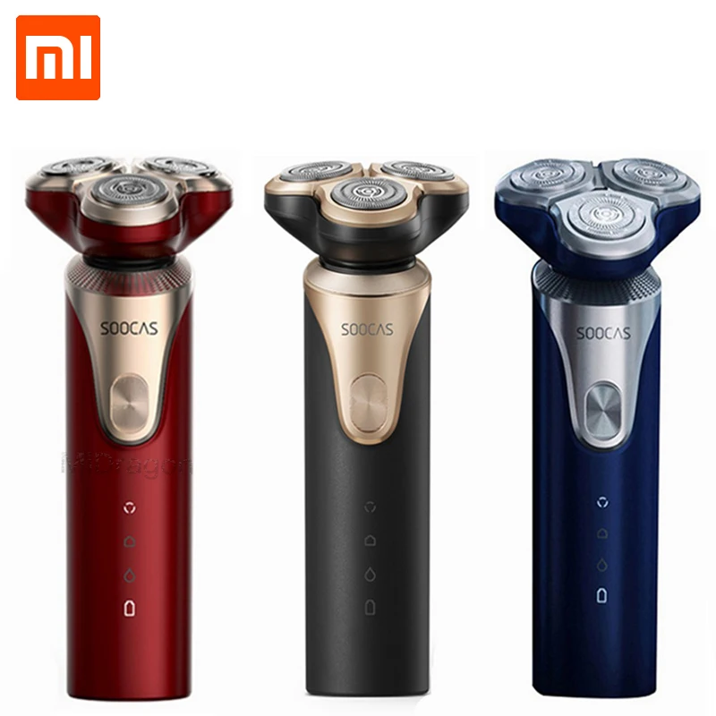 Новинка Xiaomi Mijia SOOCAS S3 электробритва 3 режущая головка для сухого влажного бритья Беспроводная USB перезаряжаемая Водонепроницаемая Мужская моющаяся бритва