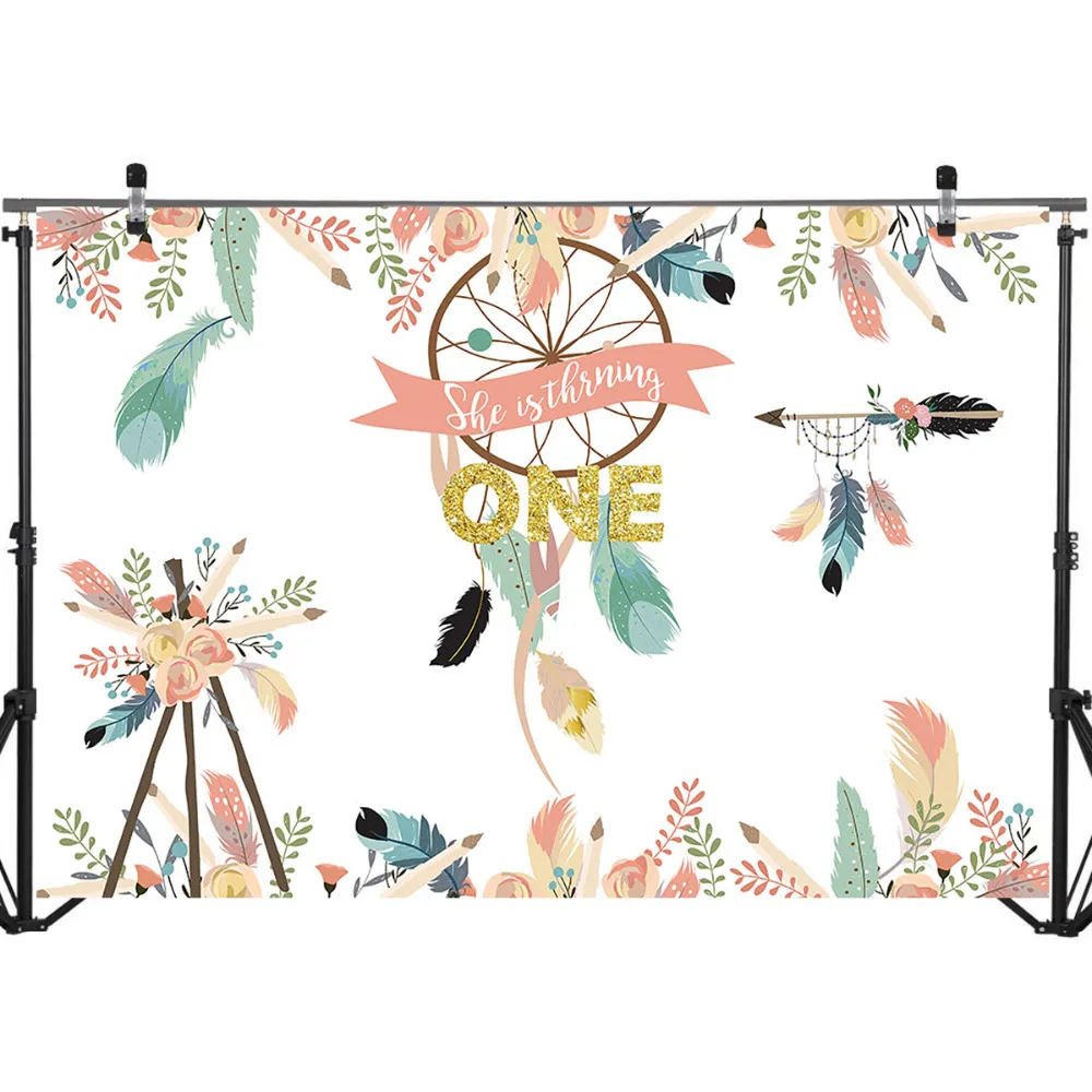 Mehofoto Wild One Dreamcatcher Photography Background Tribal Party 1st Birthday Booth Backdrop Photo Studio Floral | Электроника