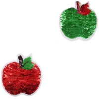shinequin fruit apple flip the double sided patches for clothing diy reversible change color sequins cute patch t shirt stickers