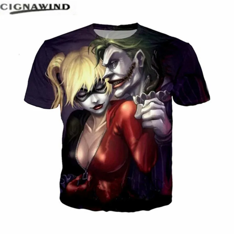 Футболка Мужская/Женская с 3D принтом Harley Quinn Классическая рубашка в стиле хип хоп