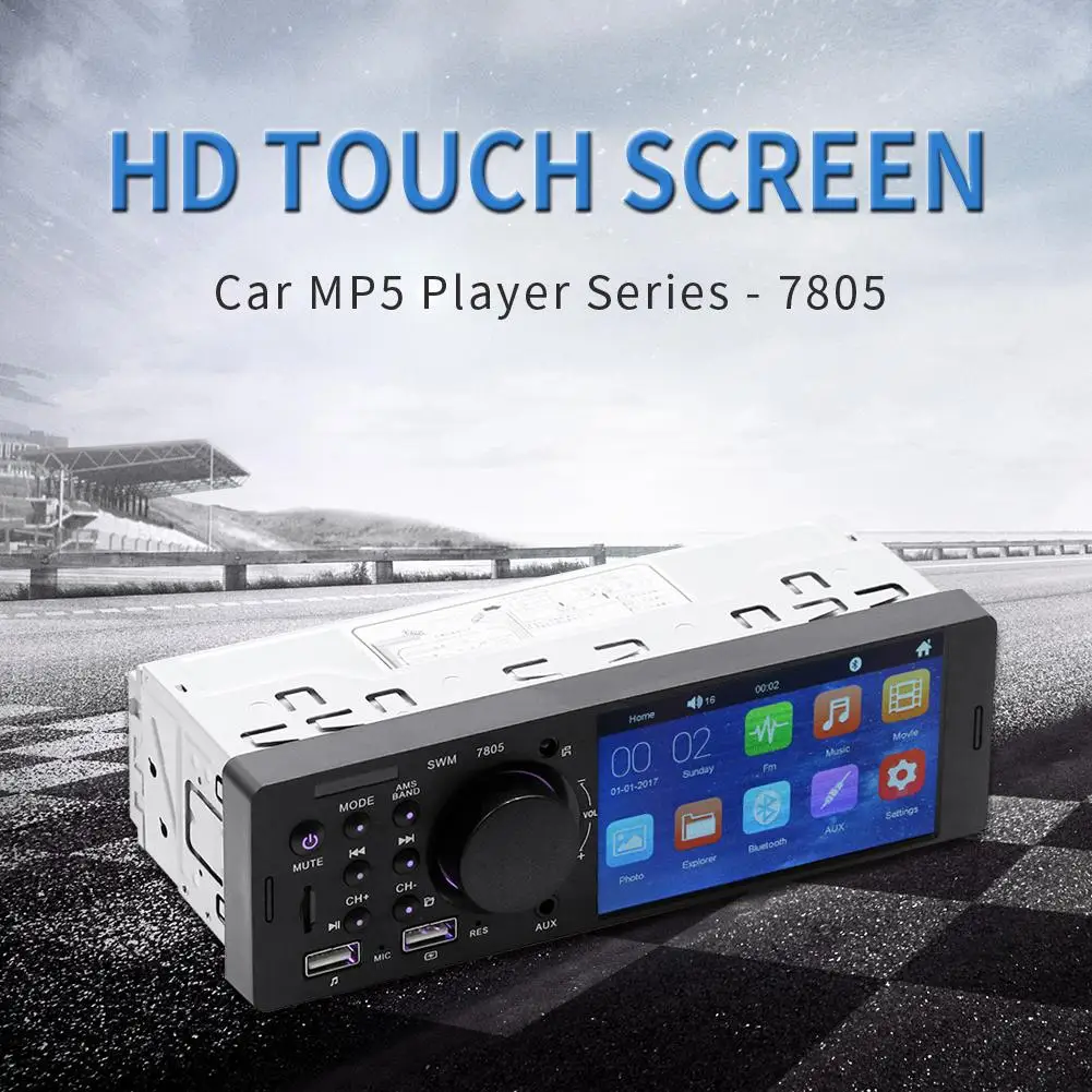 Автомагнитола 4 1 дюймов HD 1080P BLUETOOTH FM MP5 MP3 плеер USB AUX TF 1DIN с возможностью
