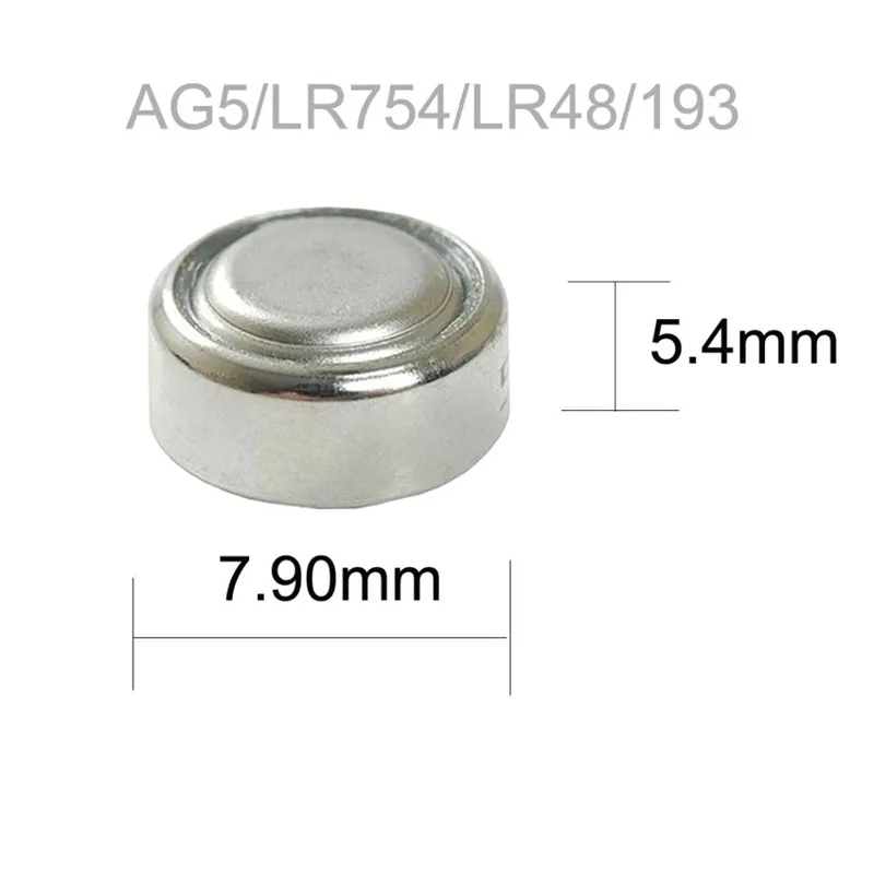 100 шт. кнопочные батарейки AG5 393A LR48 LR754 15 193 D309 399 1 55 в | Электроника