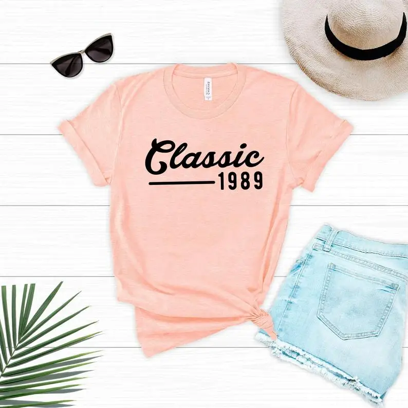 PADDY DESIGN 30th Thirty Классическая футболка для дня рождения 1989 вечерние летние женские