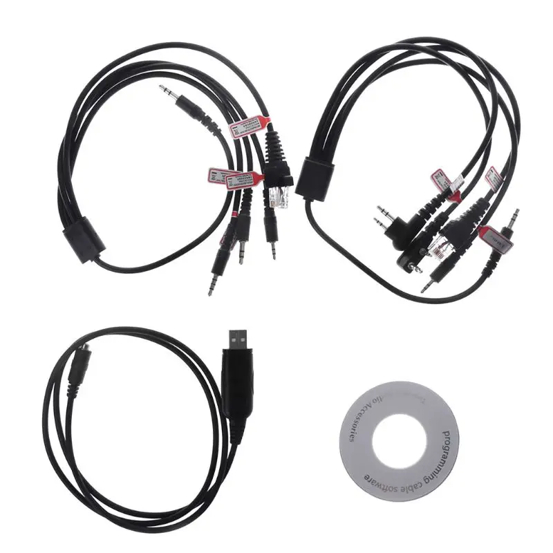Бесплатная доставка 8 в 1 USB кабель для программирования CD Комплект рации Kenwood Baofeng