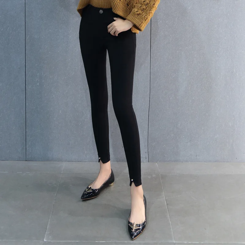 PADAUNGY High Waist Pencil Pants Slim Fit Trousers Ankle Length Jeggings Autumn Winter Pantalon Femme Skinny Plus Size Jegging | Женская