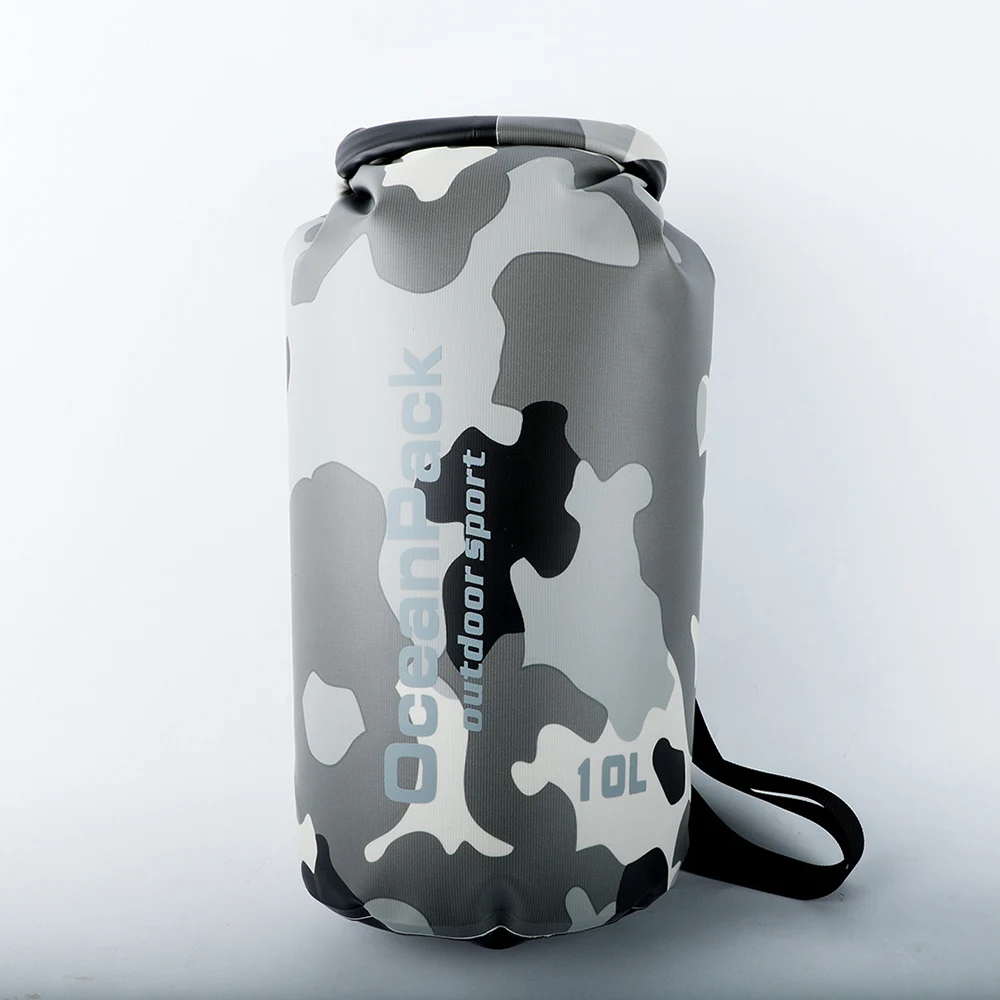 2L/5L/10L/15L/20L/30L утолщенная камуфляжная Водонепроницаемая наружная рафтинговая ПВХ сухая сумка на плечо для хранения Океанский рюкзак для плавания