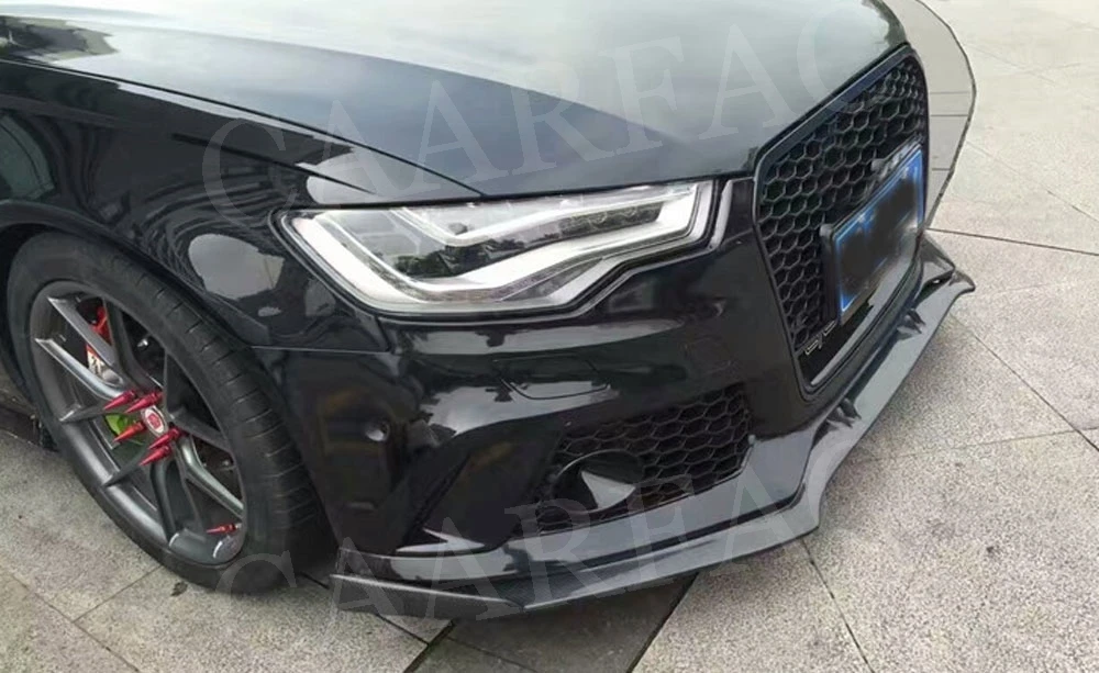 Передний спойлер из углеродного волокна для Audi A6 RS6 A7 RS7 2012-, защита для подбородка, защита для автомобиля
