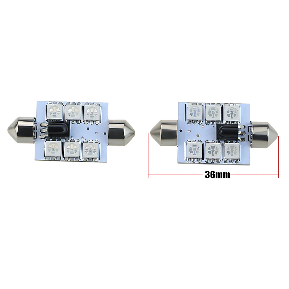 LVTUSI 2 шт светодиодный T10 RGB 6 SMD 16 Цвет RGB Изменение светодиодный салона Чтение свет с удаленным Управление лампы Авто быть