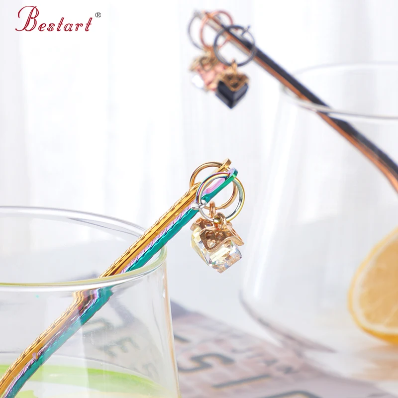 5 шт./лот креативная кофейная ложка с кольцом красочные радужные маленькие ложки