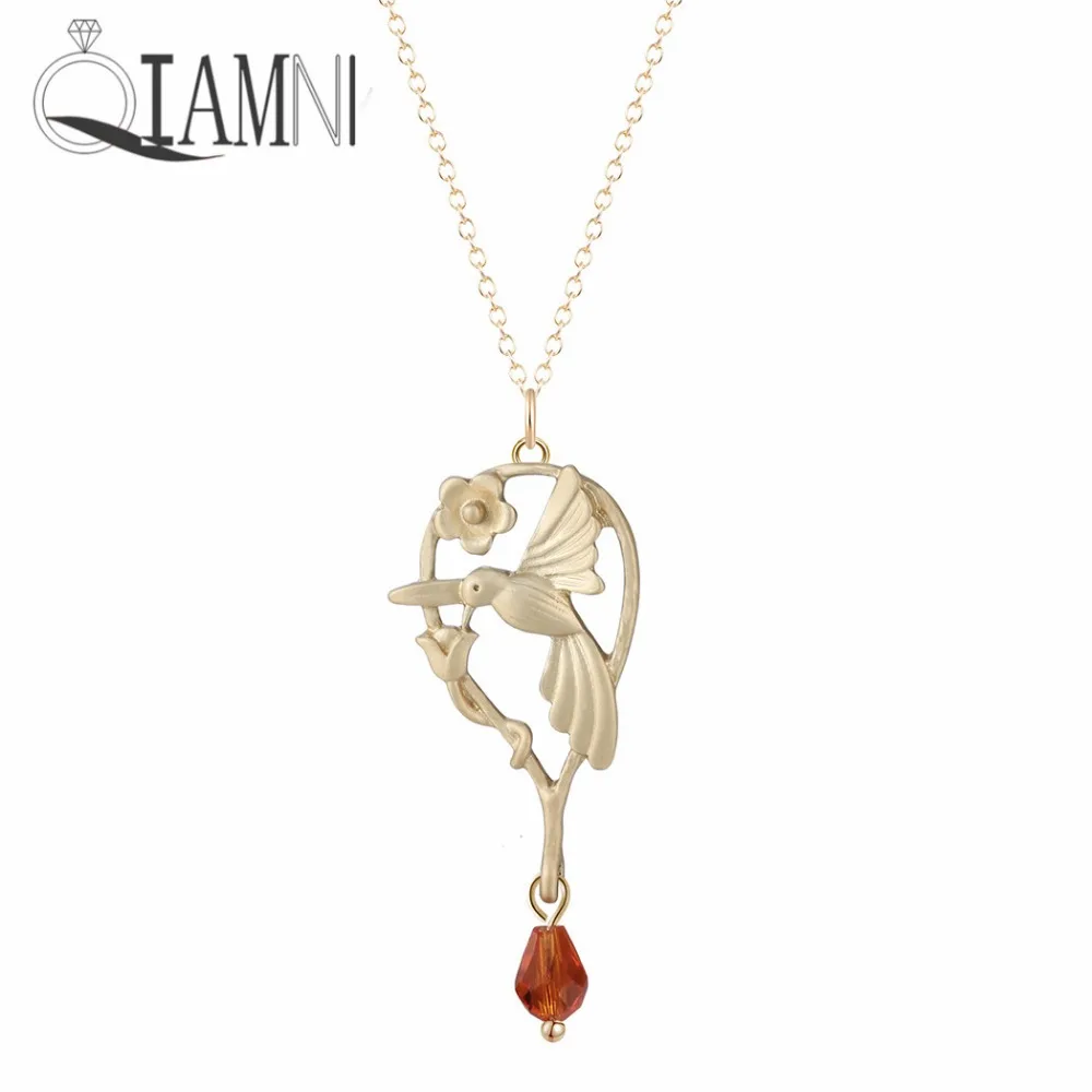 Женское ожерелье с подвеской в виде цветка и колибри|necklaces for women|pendant necklacebeads pendant |