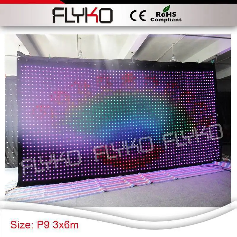 P90mm 3x6m Высокая прозрачность led Китай музыкальный сценический дисплей видео