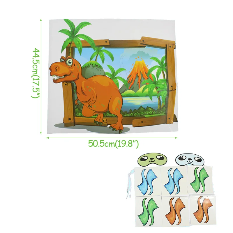 dinosour 16 шт./компл. Русалка динозавров контактный хвост игры День рождения украшения Дети пользу для мальчиков и девочек сделать Русалка динозавров Бумага игры - Цвет: dinosour