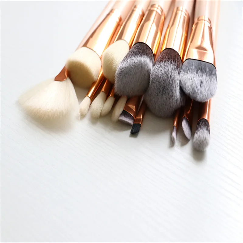 15pcs Pink natural goat hair Makeup Brushes Set Powder Eyeliner Foundation Eyeshadow Make Up | Красота и здоровье