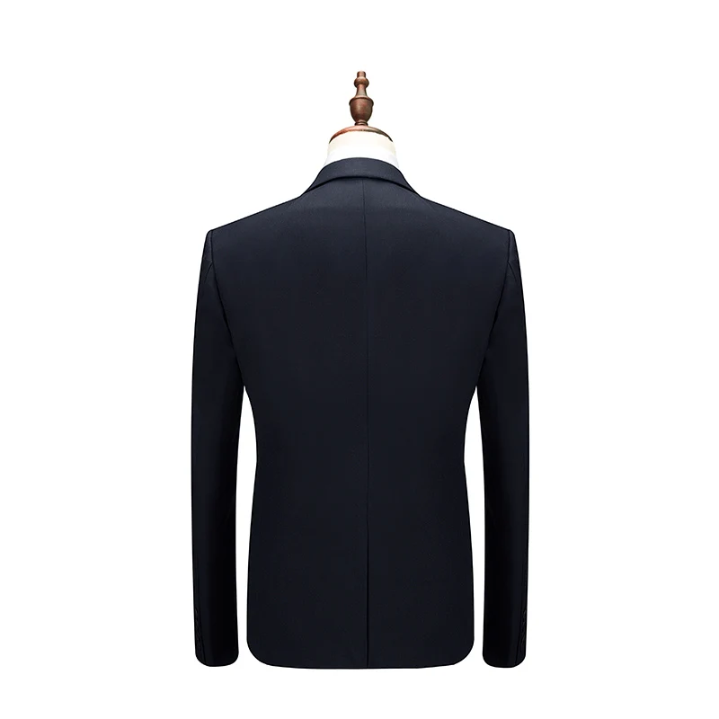 Plus Size Jacket+Pant+Vest Men Suit Brand New Deep Blue Dress Suits For Business Formal Wear Wedding Clothes 2018 | Мужская одежда