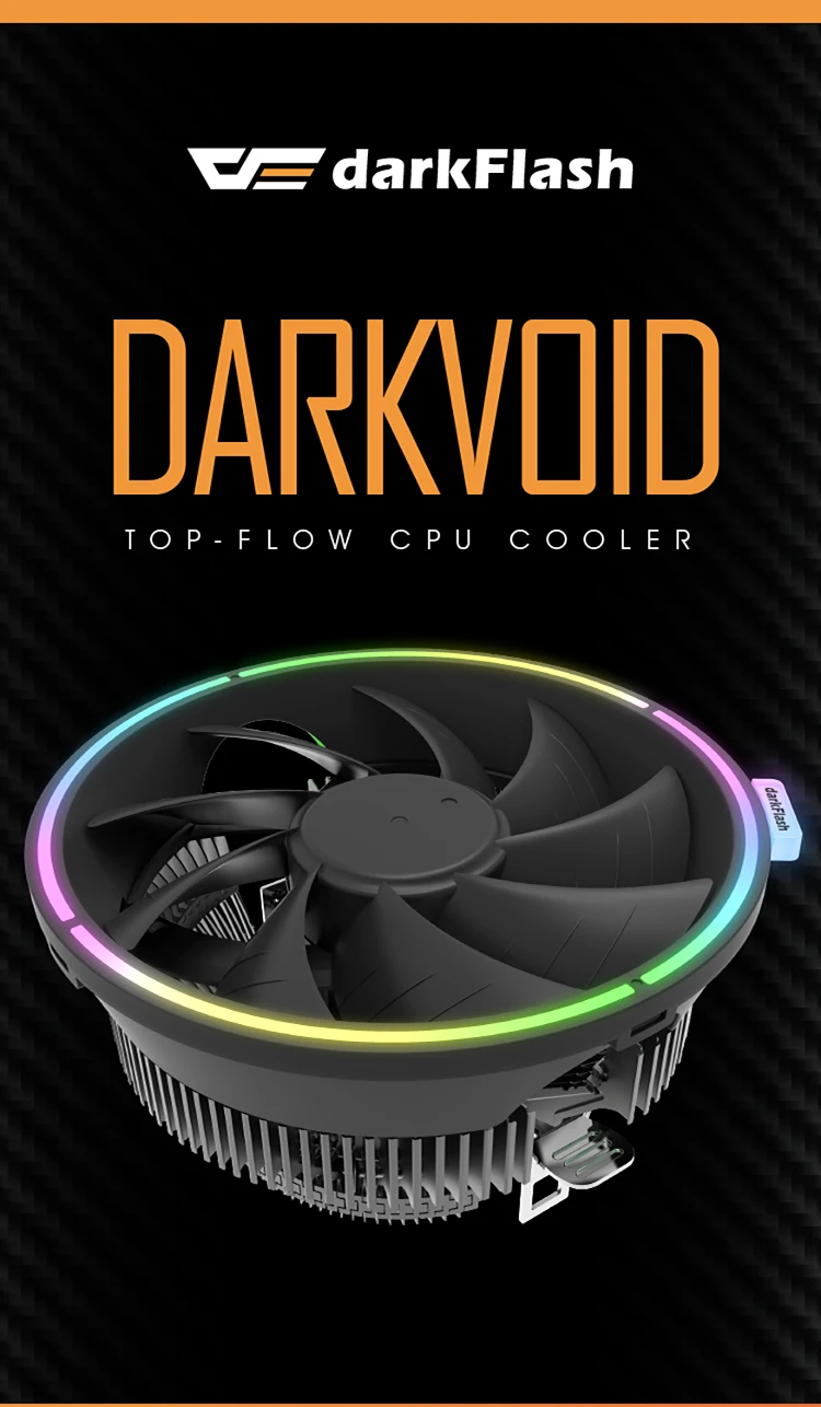 Aigo RGB Cpu Cooler VOID верхний поток радиатора для Intel и AMD охлаждающий вентилятор медный нижний игровой 120 мм вентилятор Радиатор