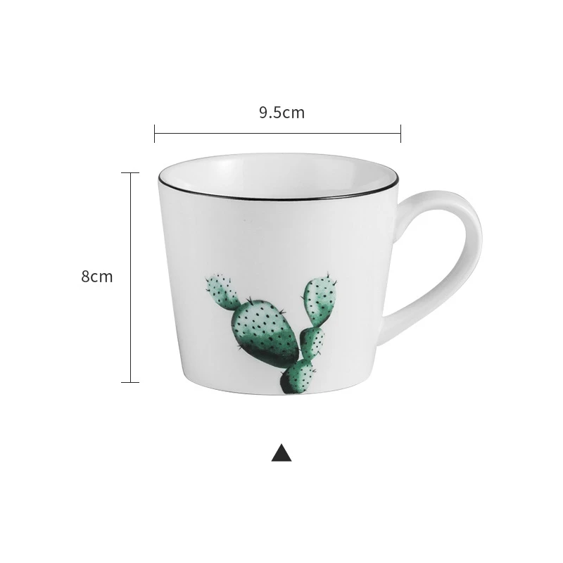 Cacti Instagram, горячая большая емкость, кружка для завтрака, кукурузной муки, ручная роспись, зеленое растение, кофейная чашка, креативная чашка, кафе, таза Gato - Цвет: Cacti