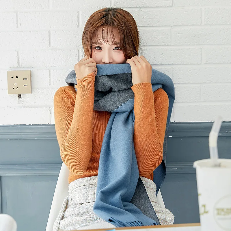 GOPLUS New Fashion Spring Two sides Scarf Women Tassal Cotton Warm Luxury Brand shawls Lady hijab Vintage scarves Female Bandana |