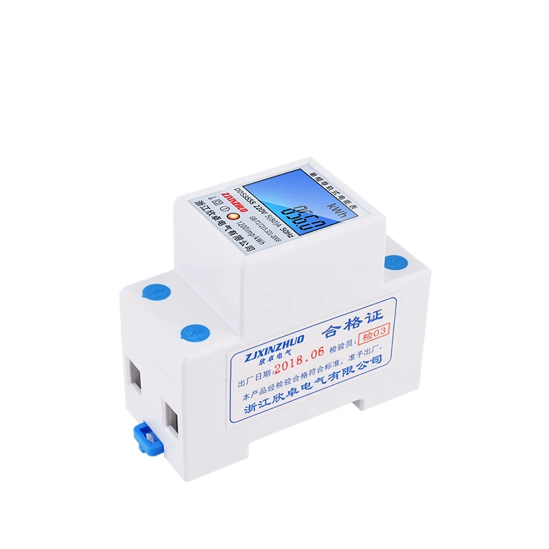 Din Однофазный AC 220V 50Hz 5(80) энергии метр Синий Подсветка ЖК дисплей Дисплей