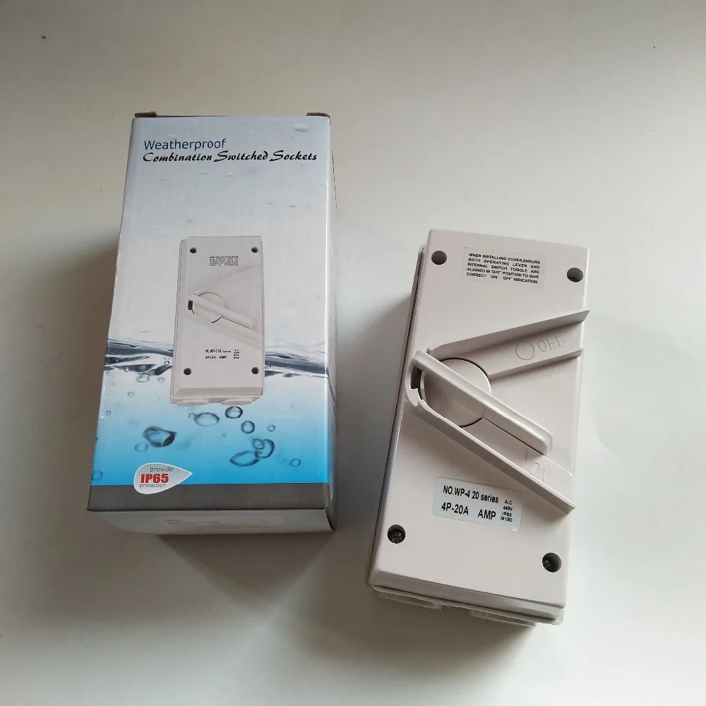 Погодозащищенный изоляционный переключатель IP65 1P 2P 3P 4 полюса 20 А 35 40 наружный