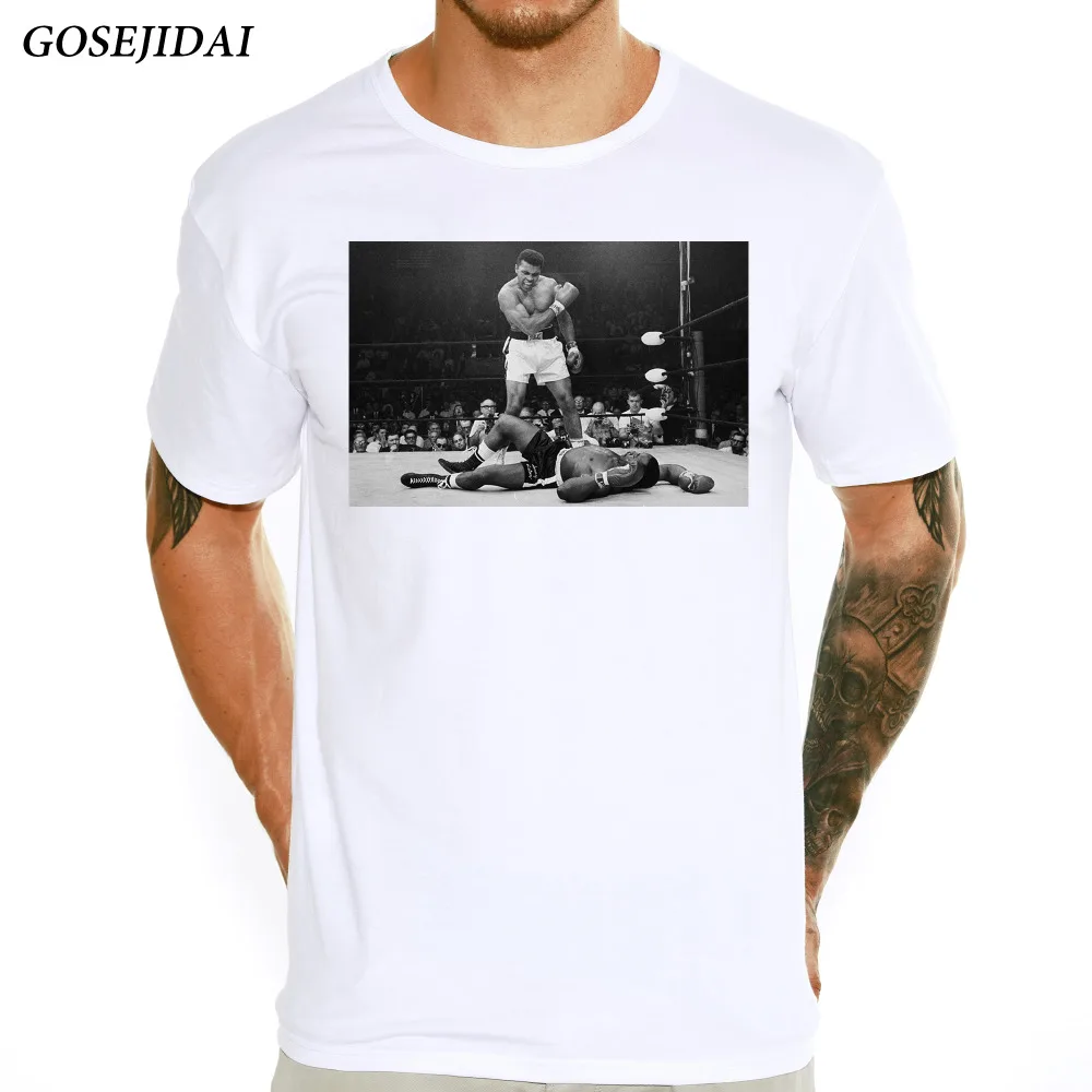 Мужская футболка Muhammad Ali весна лето 2018 модные топы для мальчиков Повседневная