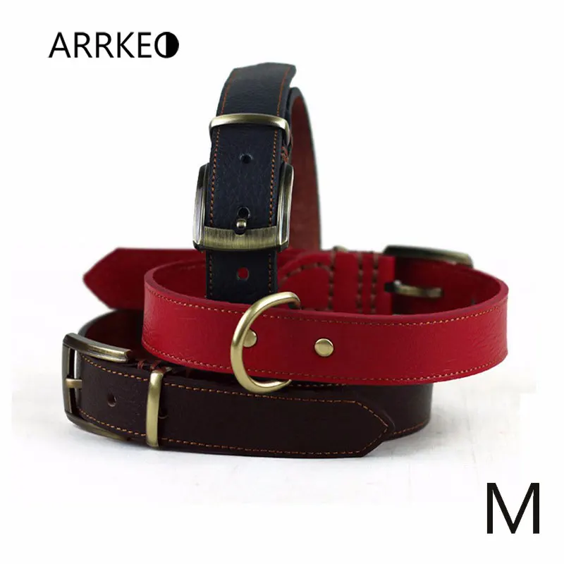 ARRKEO кожаный ошейник Pet Ошейники для маленький средний большой размеры S M l собак