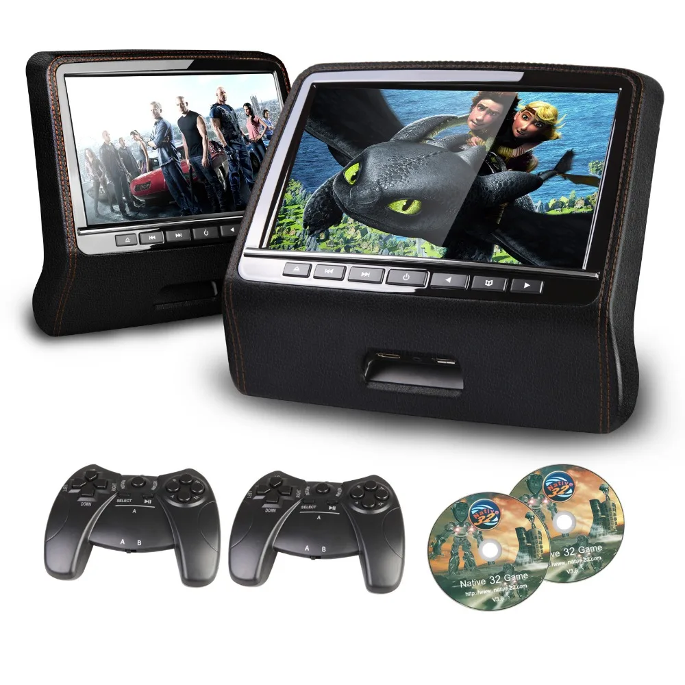 XTRONS 2 шт. 9 дюймов HD TFT Экран кожи стиле подголовник автомобиля DVD плеер с HDMI Порты и
