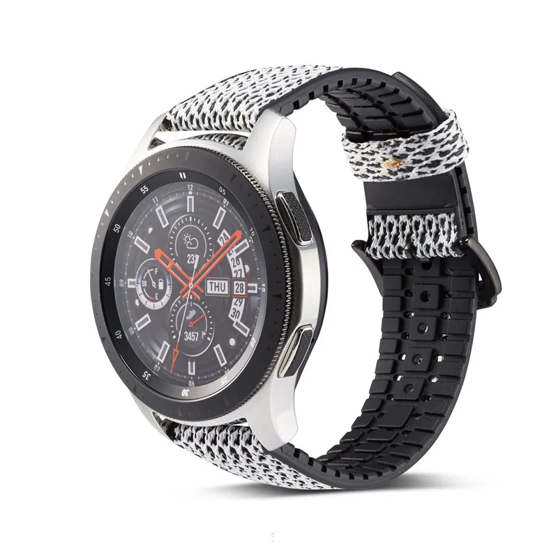 Ремешки для наручных часов для samsung Galaxy Watch 46 мм, силиконовый ремешок с кожаным ремешком 22 мм для samsung gear S3 Frontier/Classic
