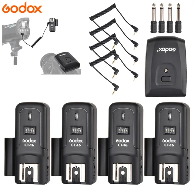 Godox CT 16 каналов Беспроводной радиосинхронизатор передатчик + приемник набор для