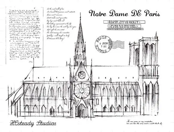 Notre Dame de Paris прозрачный силиконовый штамп/печать для DIY скрапбукинга/фотоальбома