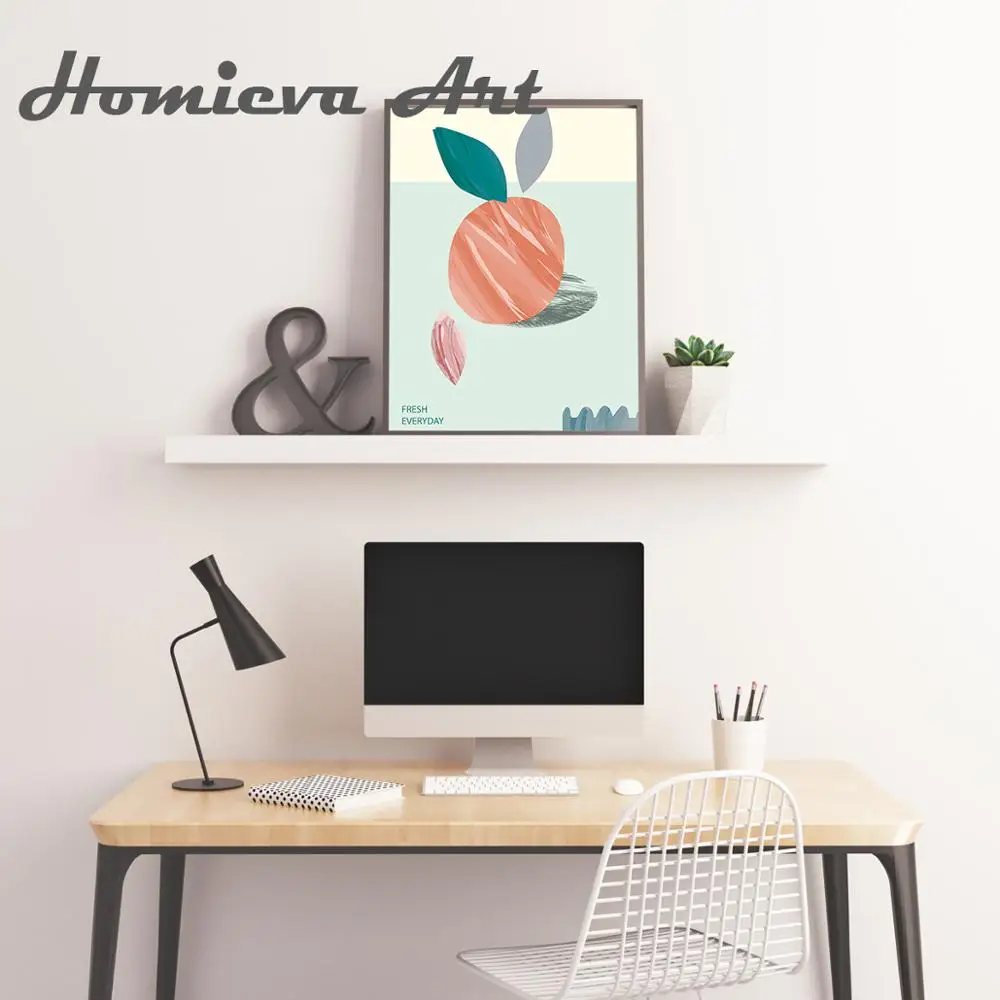 Акварельные летние персиковые фрукты настенная живопись холст скандинавские