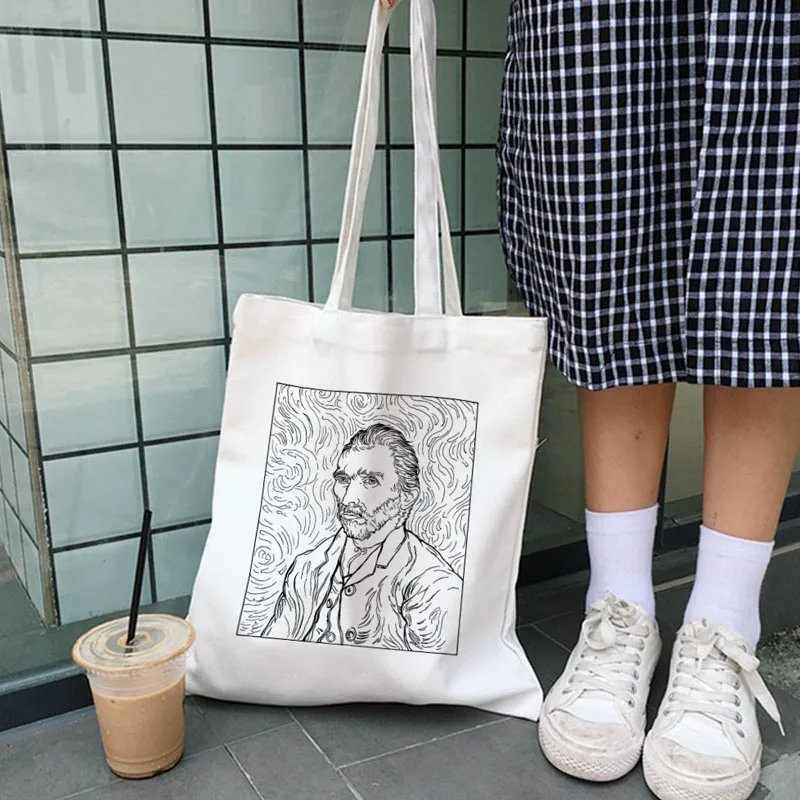 Harajuku Ван Гога абстрактное искусство мультфильм Новый Повседневный Женский