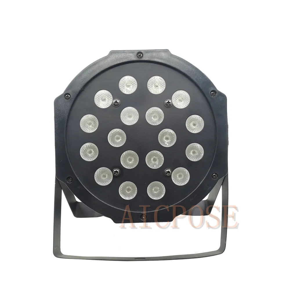 2 шт./лот 3 Вт Светодиодная лампа с бусинами 18x3 UV led Par сценический свет плоский par LED