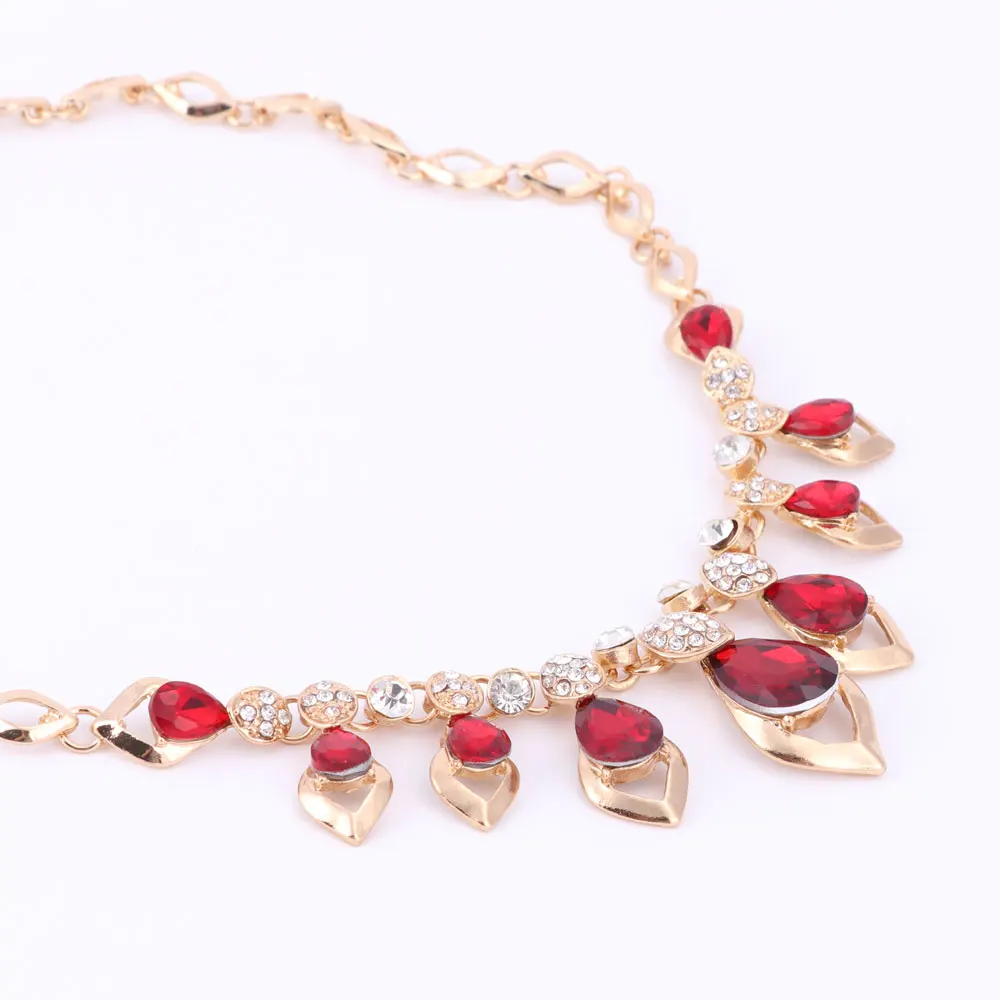 Комплект из колье серёг браслета и кольца с кристаллами | Украшения аксессуары