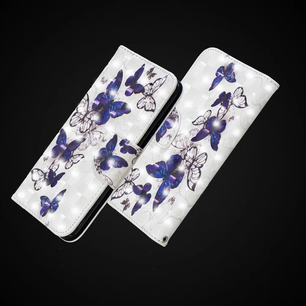 Новый милый 3D Фламинго цветок бабочка Павлин pu кожаный чехол для huawei P10 P20 Lite Pro
