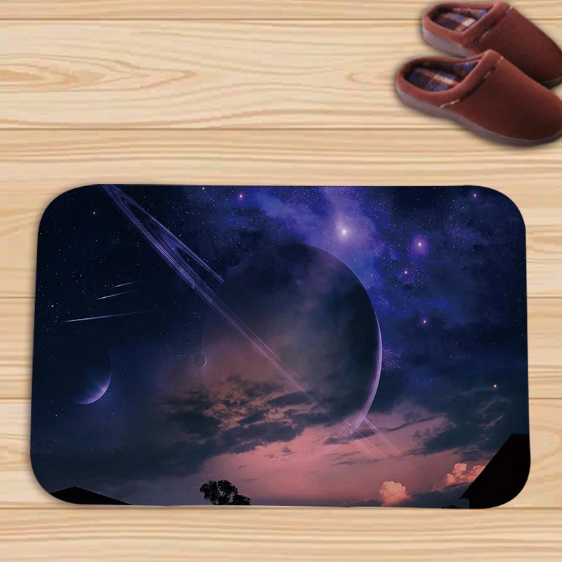 Entryway Mats Beautiful Stars and Planets Door Mat Rugs Carpets Carpet Exercise Print Floor | Дом и сад