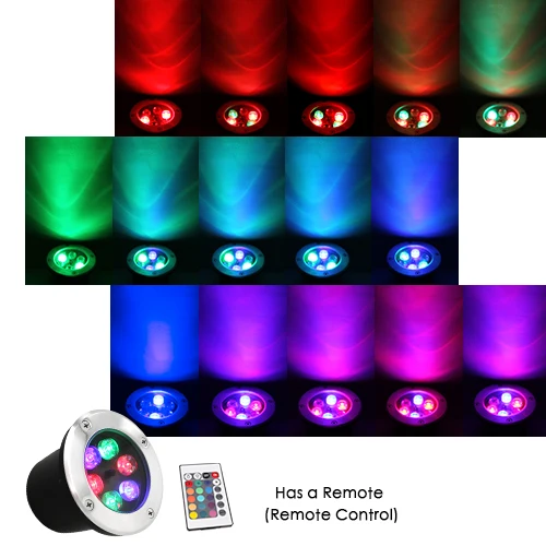RGB with remote Светодиодный светильник IP68, водонепроницаемый точечный светильник, 85-265 в, напольный светильник, напольный светильник для сада, квадратная дорожка - Испускаемый цвет: RGB with remote