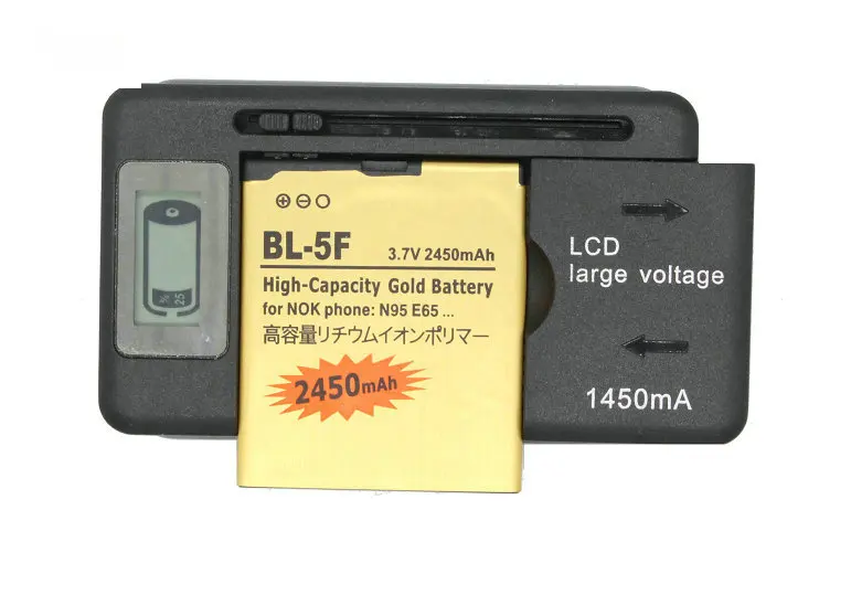 Ciszean 1x BL 5F / BL5F Золото Замена Батарея для Nokia N95 N93 N93i N96 N98 N99 E65 6210 2450 мА/ч чехол