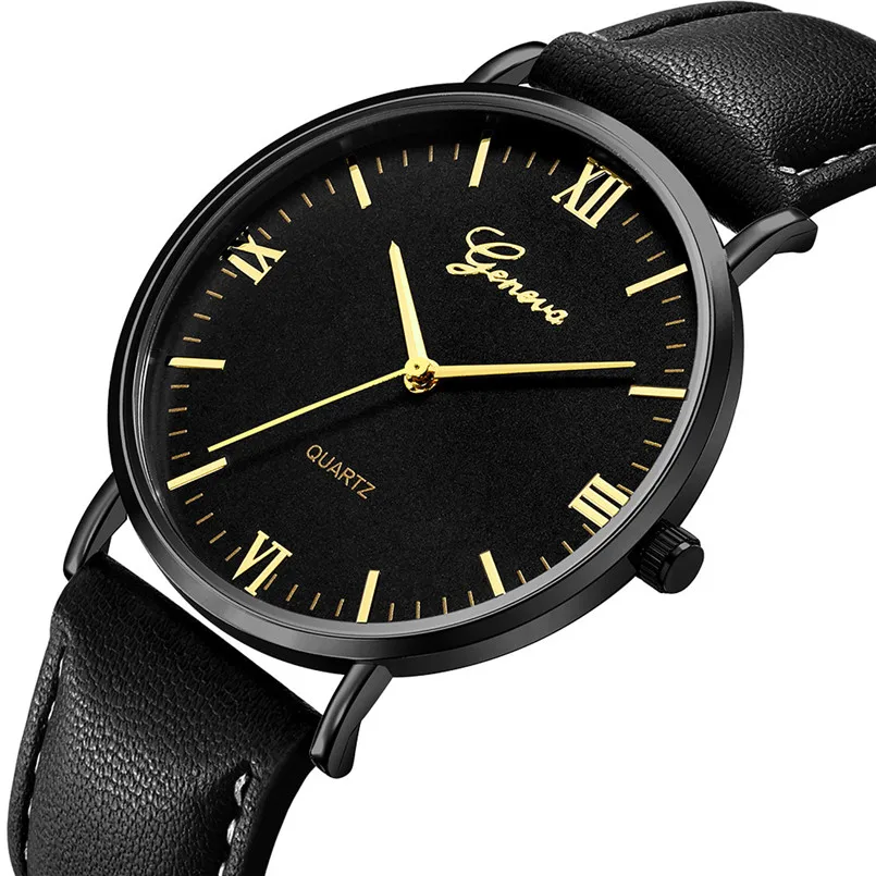 Reloj Мода Большой циферблат военные кварцевые мужские часы кожаные спортивные часы классические часы наручные часы Relogio Masculino подарки