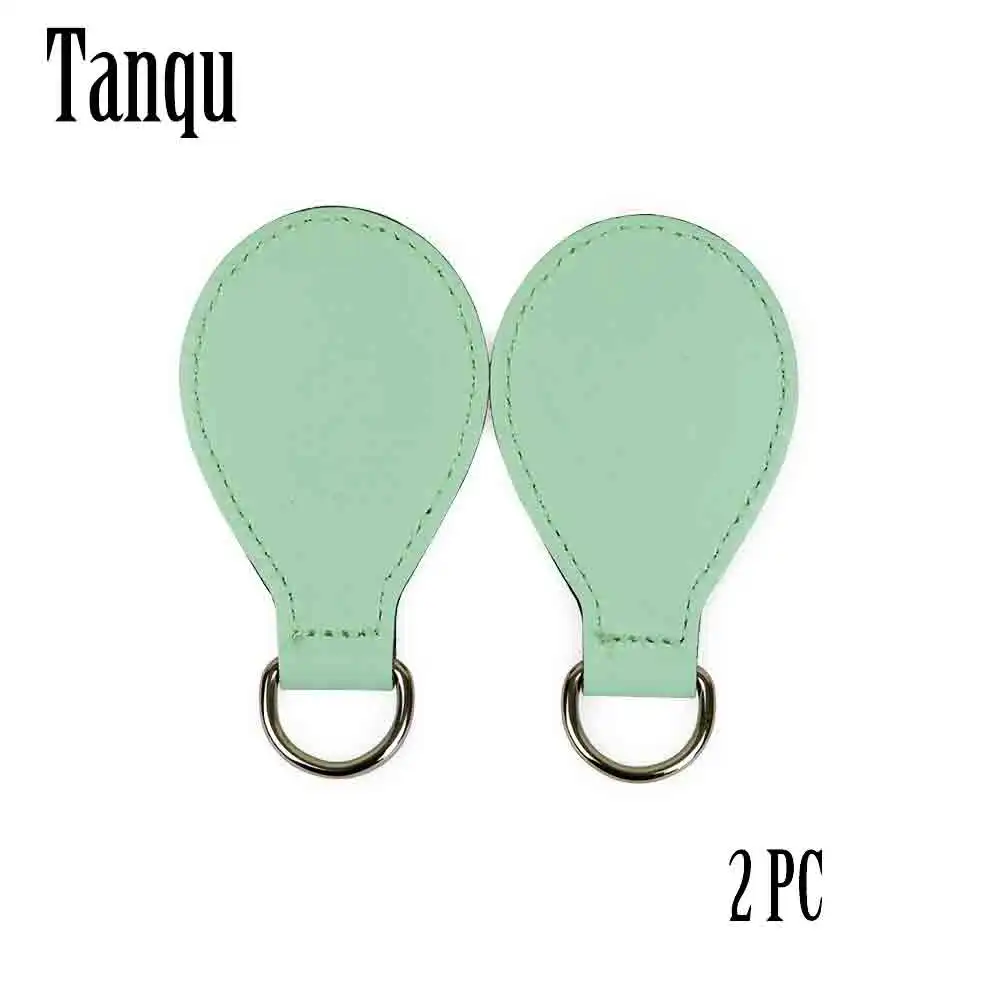 

TANQU new 1 pair 2 pc PU leather Drop end for Obag handle strap shiny drop attachment for O bag handbag Women Bag