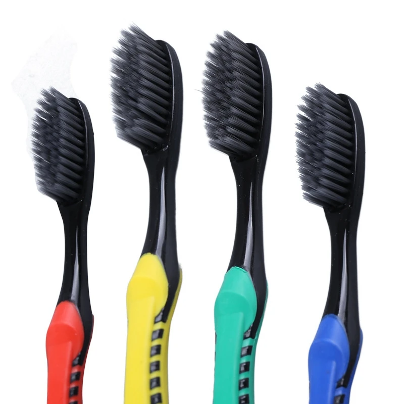 

2pcs/lot Bamboo Charcoal Fiber Soft-bristle Toothbrush escova de dente cepillo de dientes Random color