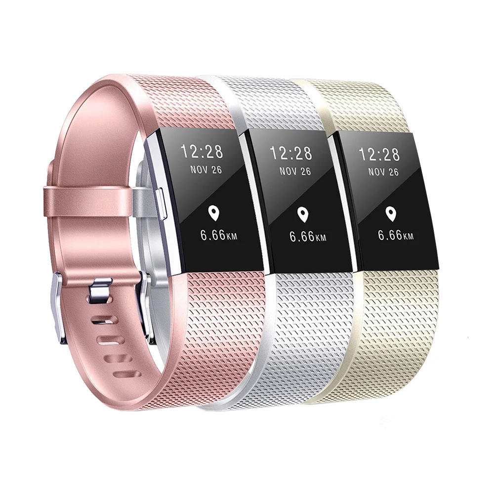 

Baaletc For Fitbit Charge 2 Bands 3 Pcs Pack Rose God Black Smart Watch Strap Bracelet For Fitbit Charge 2 Band Small Large