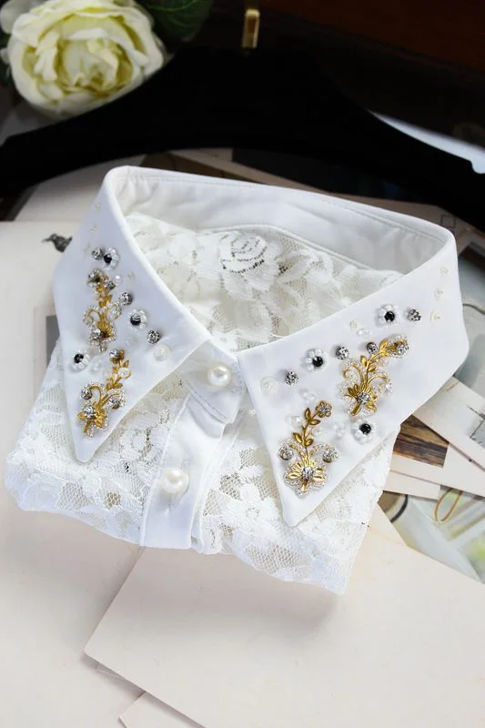 Новое красивое ожерелье женское воротник рубашки свитера ложный заостренный полурубашка Фанси золотая цепочка с цветком.