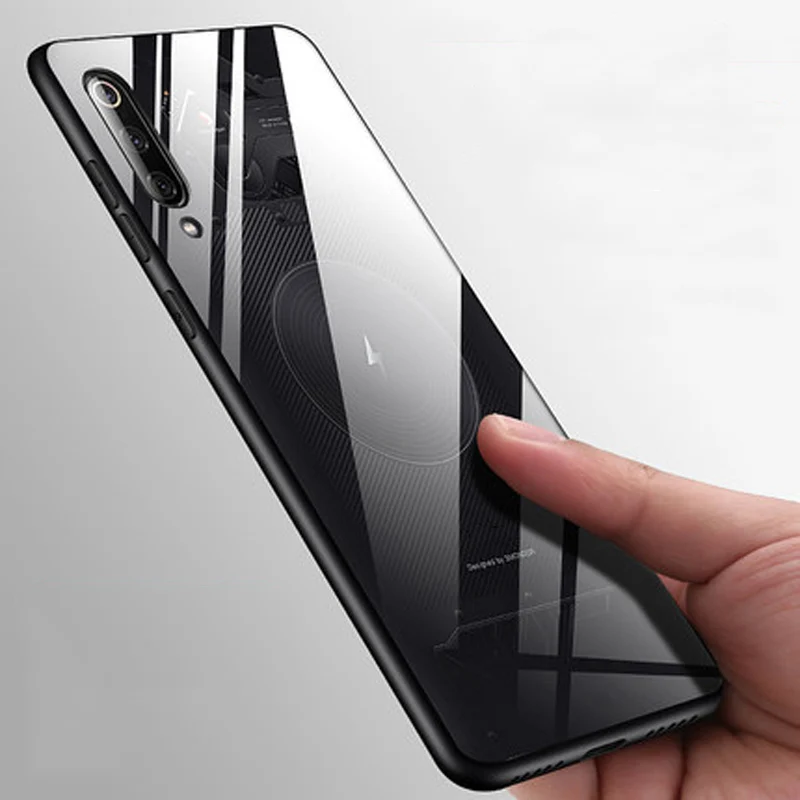 Для Xiaomi Mi 9 чехол Mi9 tansparent закаленное стекло + ТПУ кромка жесткая задняя крышка для