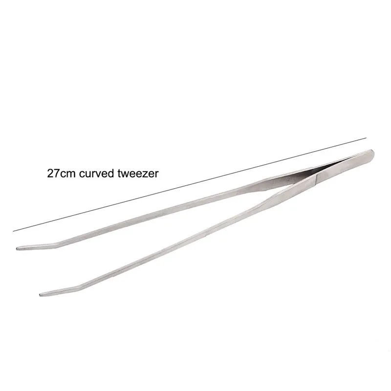 curved tweezer Инструменты для обслуживания аквариума Пинцет изогнутые ножницы щетки держатель для хранения аквариума водные растения инструменты для очистки - Цвет: curved tweezer